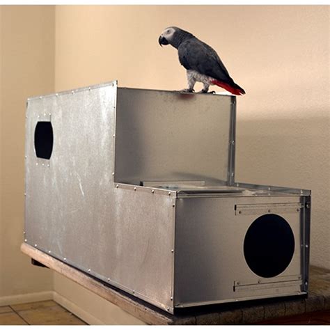 metal macaw nest box price|hole size for bird box.